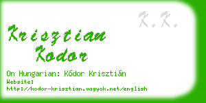 krisztian kodor business card